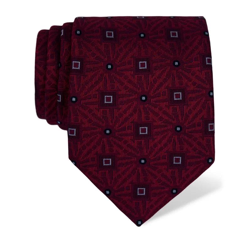 Kravata CROATA Tematski  Glagoljica Bordo  Svila 100%  