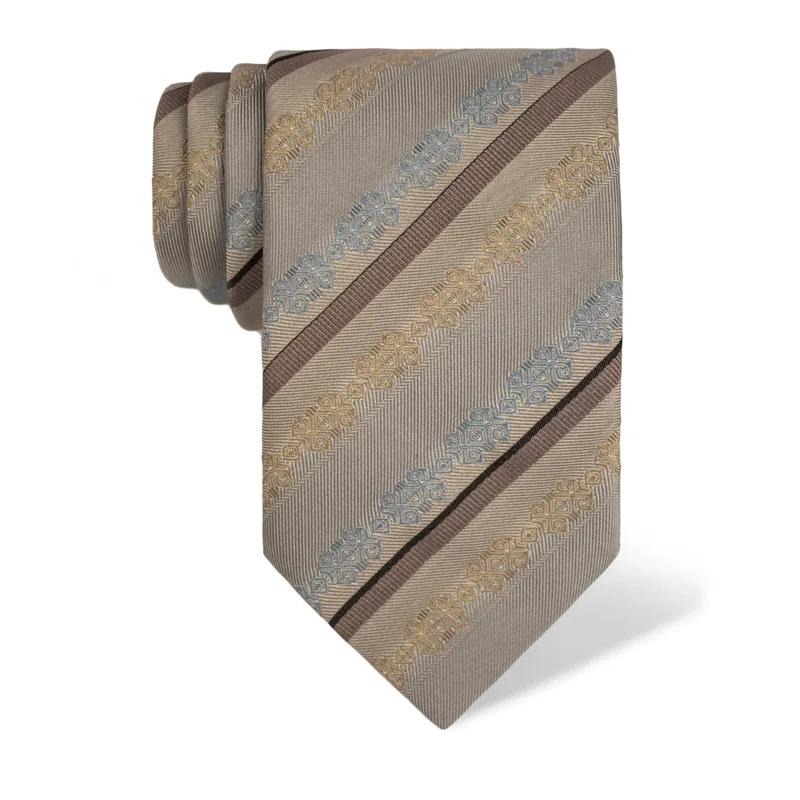 Kravata CROATA Brijuni Tematski  Narodni vez Bež  Svila 100%  