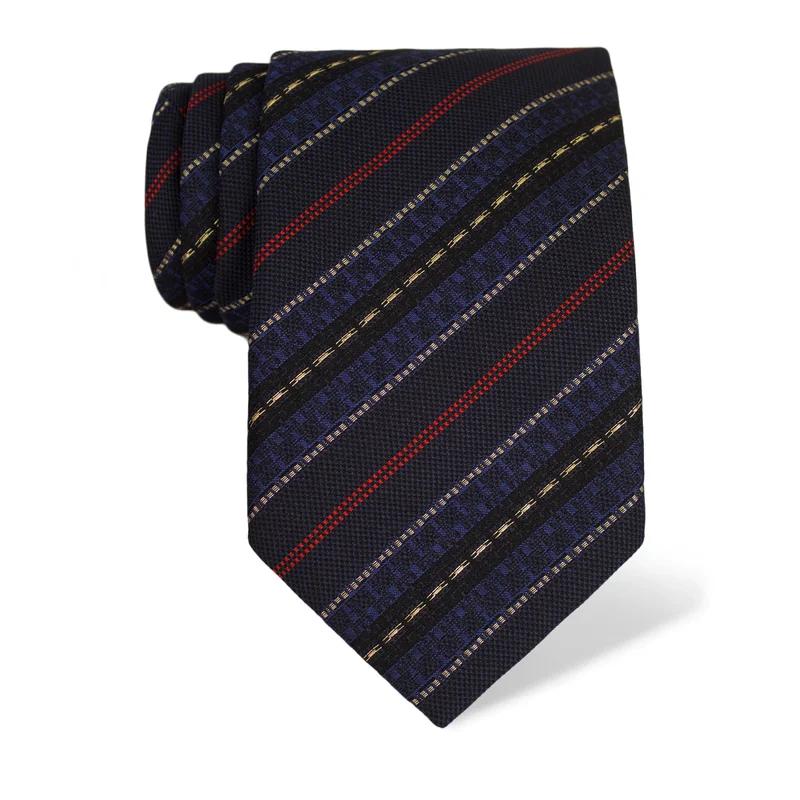 Kravata CROATA AuHRum Tematski  Glagoljica Tamno plava  Svila 95%, Metalizirano vl. (zlato)5%  