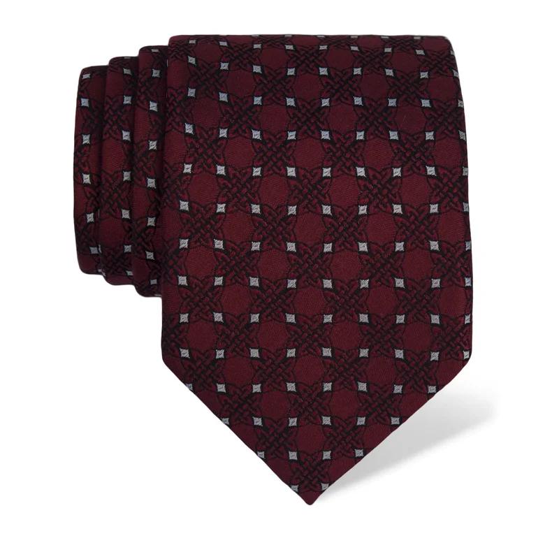 Kravata CROATA Tematski Velika Pleter Bordo  Svila 100%  