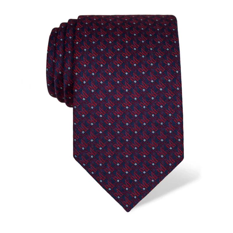 Kravata CROATA Tematski Velika Glagoljica Tamno plava  Svila 100%  