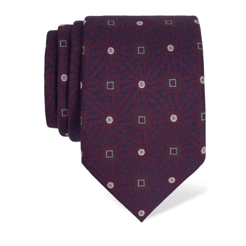 Kravata CROATA Tematski  Glagoljica Bordo  Svila 100%  