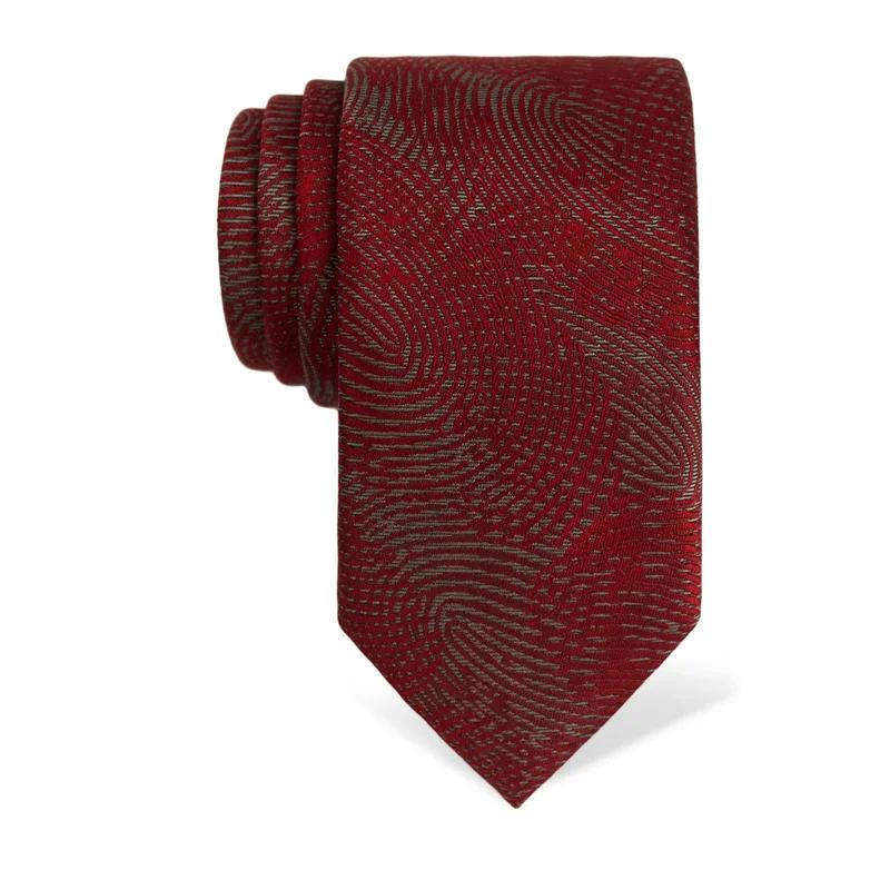 Kravata CROATA Tematski  Vučetićevi otisci Crvena  Svila 100%  