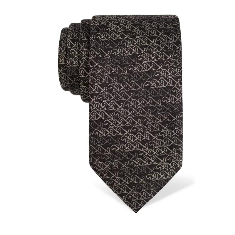 Kravata CROATA Tematski  Secesija Crna  Svila 100%  