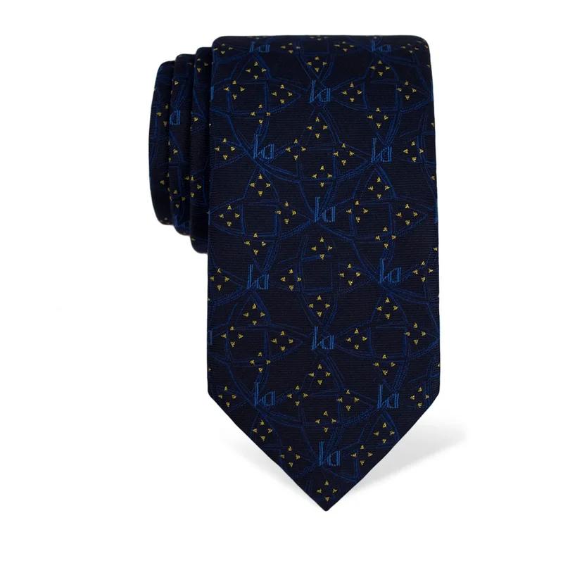 Kravata CROATA Tematski  Pleter i glagoljica Plava  Svila 100%  
