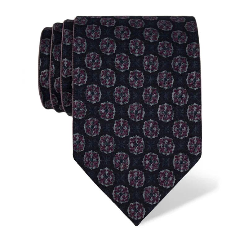 Kravata CROATA Tematski S dva lica Narodni vez Tamno plava  Svila 100%  