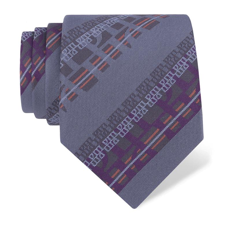 Kravata CROATA Tematski  Glagoljica Tamno siva  Svila 100%  