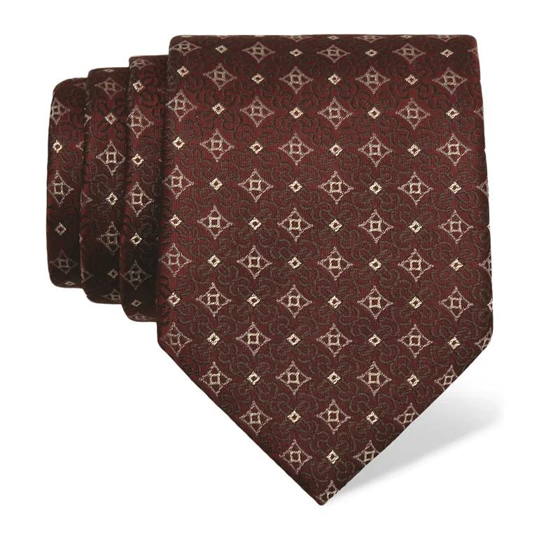 Kravata CROATA Tematski  Glagoljica Bordo  Svila 100%  