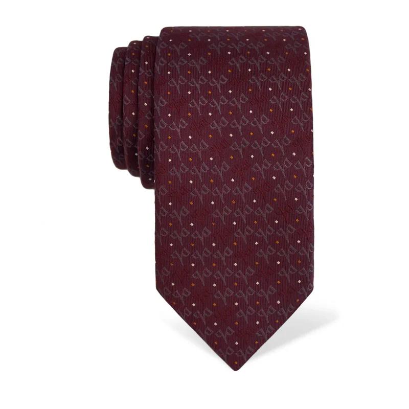 Kravata CROATA Tematski Velika Glagoljica Bordo  Svila 100%  