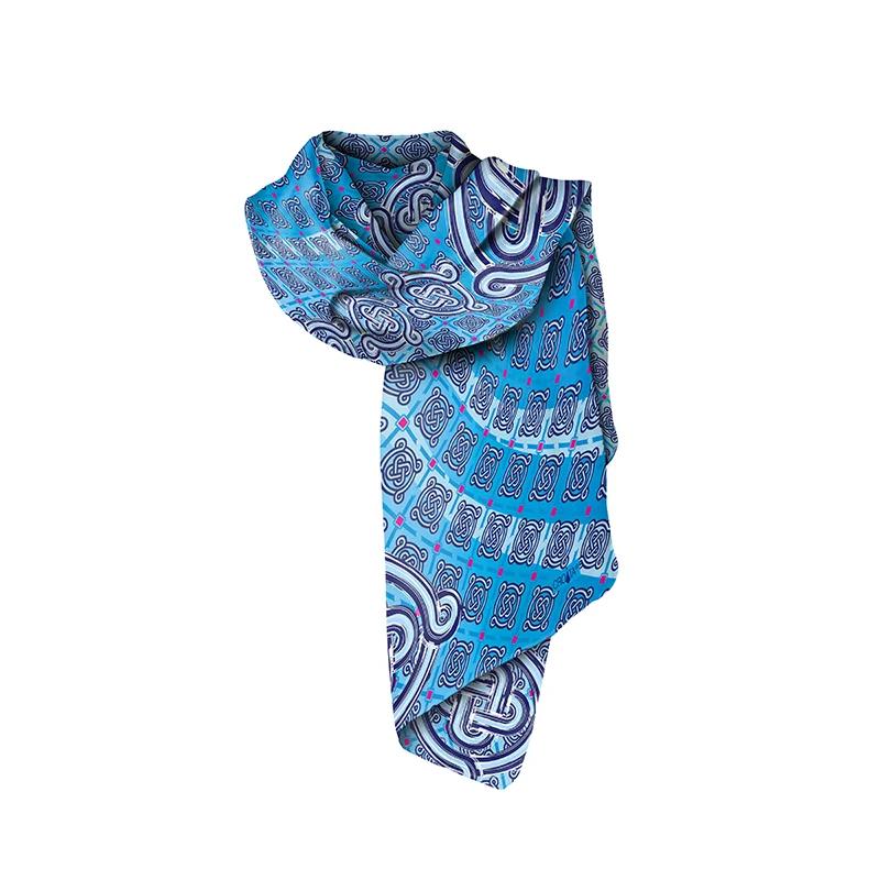 Šal CROATA Tematski  Pleter Svijetlo plava  Svila 100%  