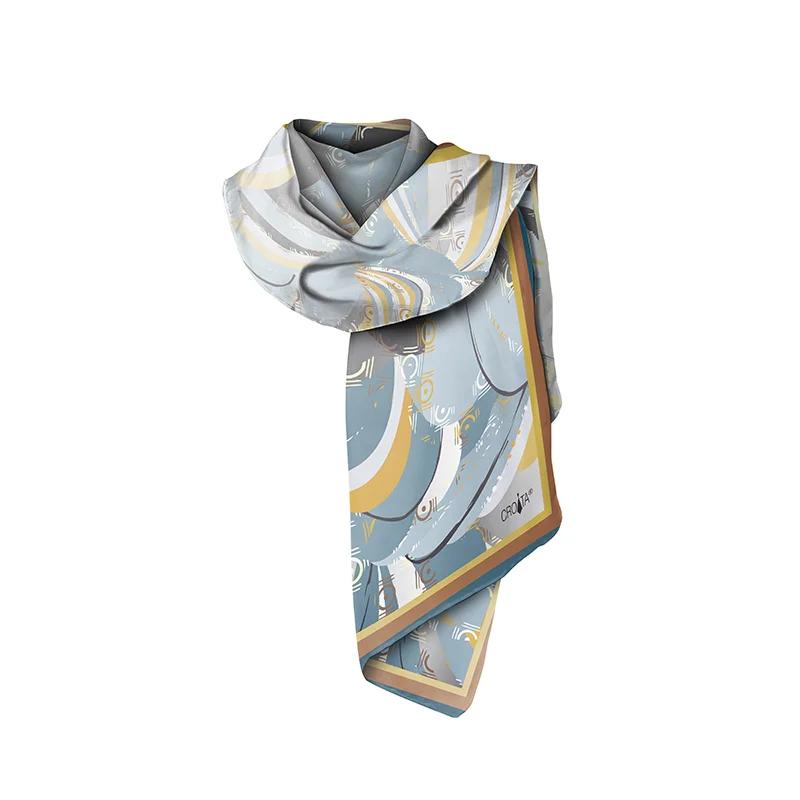 Šal CROATA Klasični  Razno Petrolej  Svila 100%  