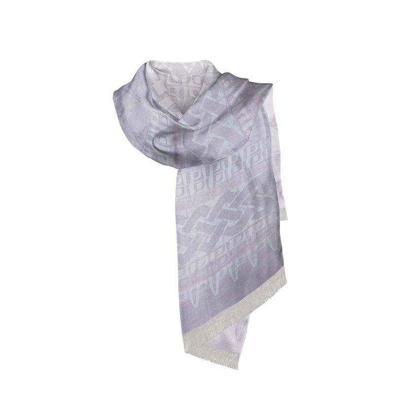 Šal CROATA Tematski Šal Pleter i glagoljica Svijetlo plava  Svila 100%  