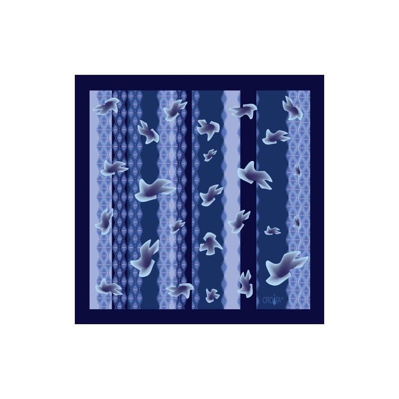 Mali rubac CROATA Klasični Rubac, klasičan Flora i Fauna Plava  Svila 100%  