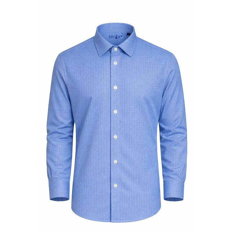 Košulja CROATA Brijuni NG Klasični Blago strukirani Jednobojni teksturirani Tamno plava  Pamuk 100 %  Dugi rukav