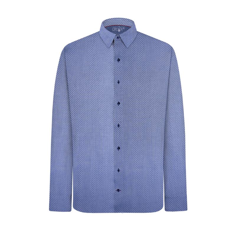 Košulja CROATA Brijuni Klasični Blago strukirani Jednobojni teksturirani Svijetlo siva  Pamuk 100 %  Dugi rukav