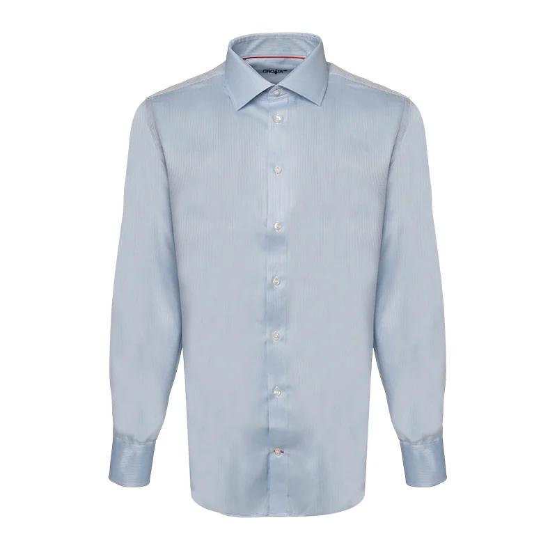 Košulja CROATA Brijuni Klasični Uski Sitni uzorak Svijetlo plava  Pamuk 100 %  Dugi rukav