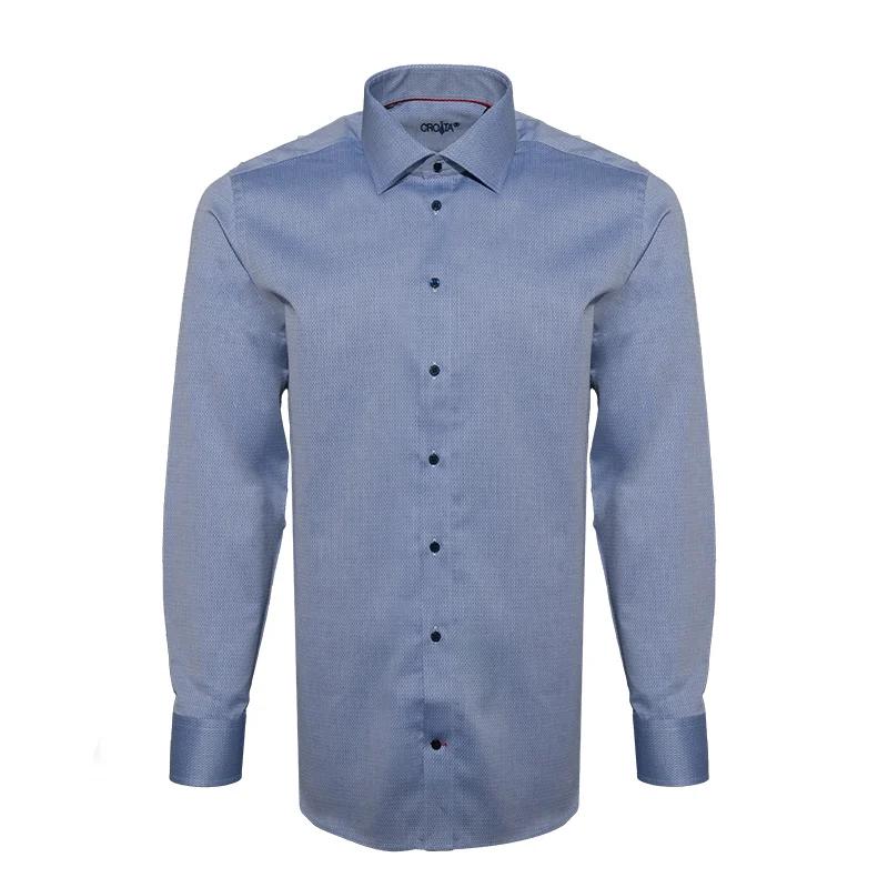 Košulja CROATA Brijuni Klasični Uski Sitni uzorak Tamno plava  Pamuk 100 %  Dugi rukav