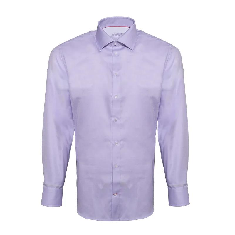 Košulja CROATA Brijuni Klasični Uski Jednobojni teksturirani Lila  Pamuk 100 %  Dugi rukav
