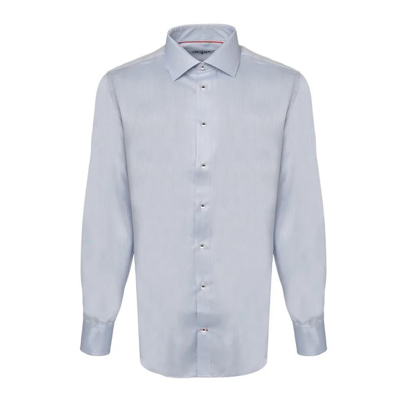 Košulja CROATA Brijuni Klasični Ravni Sitni uzorak Svijetlo plava  Pamuk 100 %  Dugi rukav