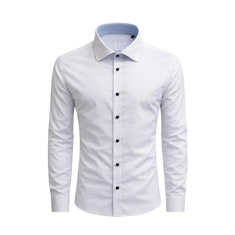 Košulja CROATA Brijuni Klasični Blago strukirani Jednobojni teksturirani Bijela  Pamuk 100 %  Dugi rukav