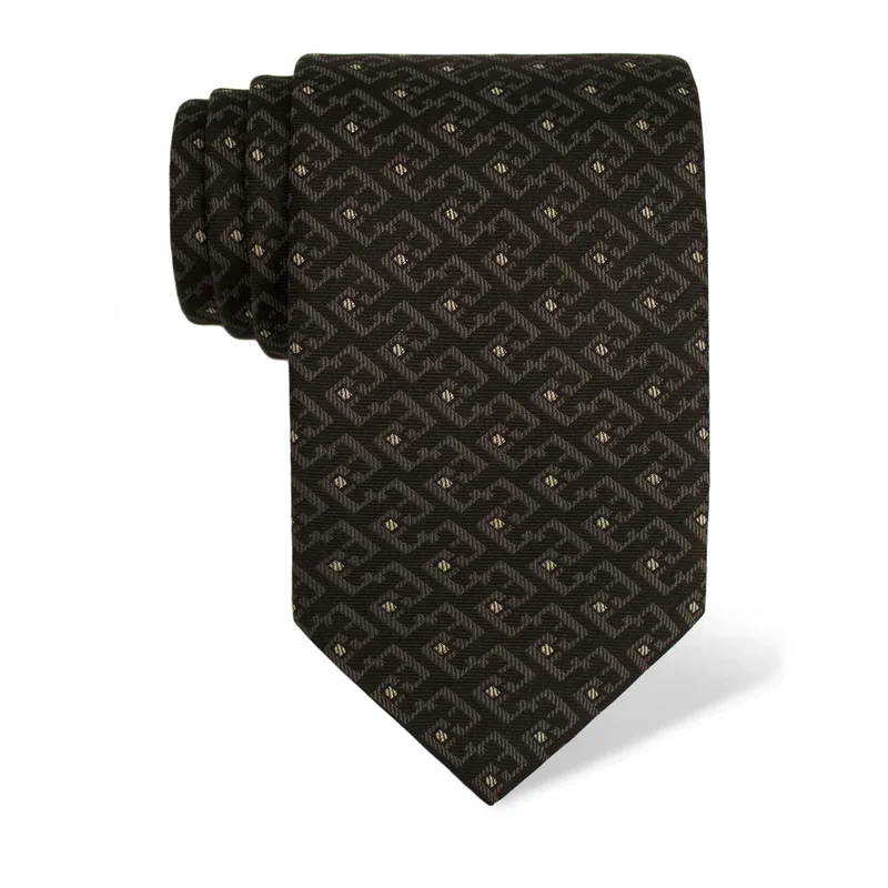 Kravata CROATA Tematski  Glagoljica Crna  Svila 100%  