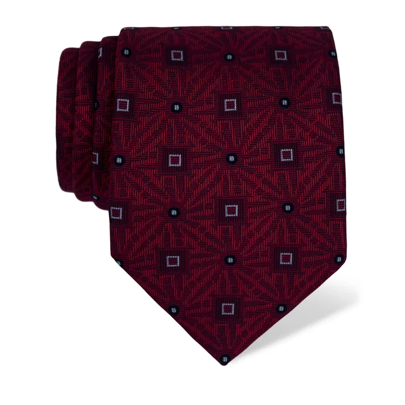 Kravata CROATA Tematski  Glagoljica Bordo  Svila 100%  