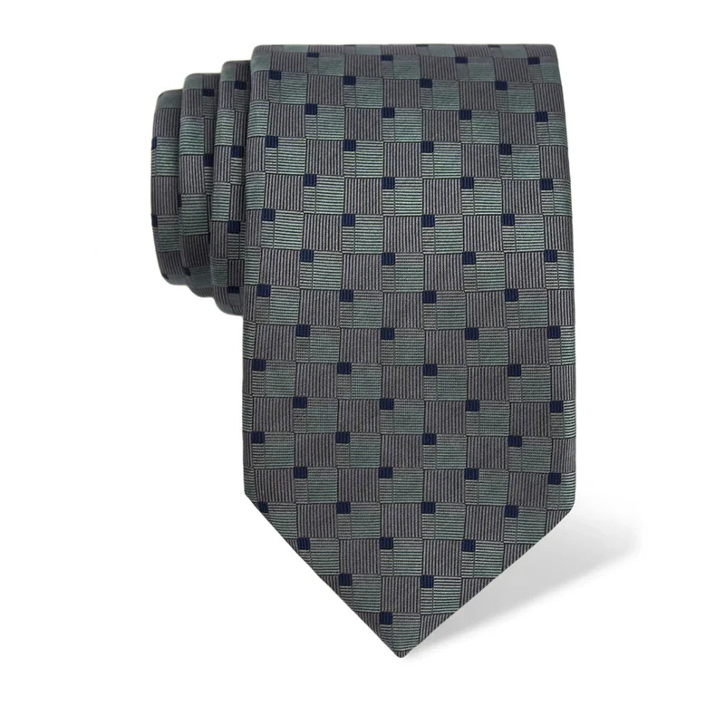 Kravata CROATA Tematski  Kvadrati Svijetlo plava  Svila 100%  