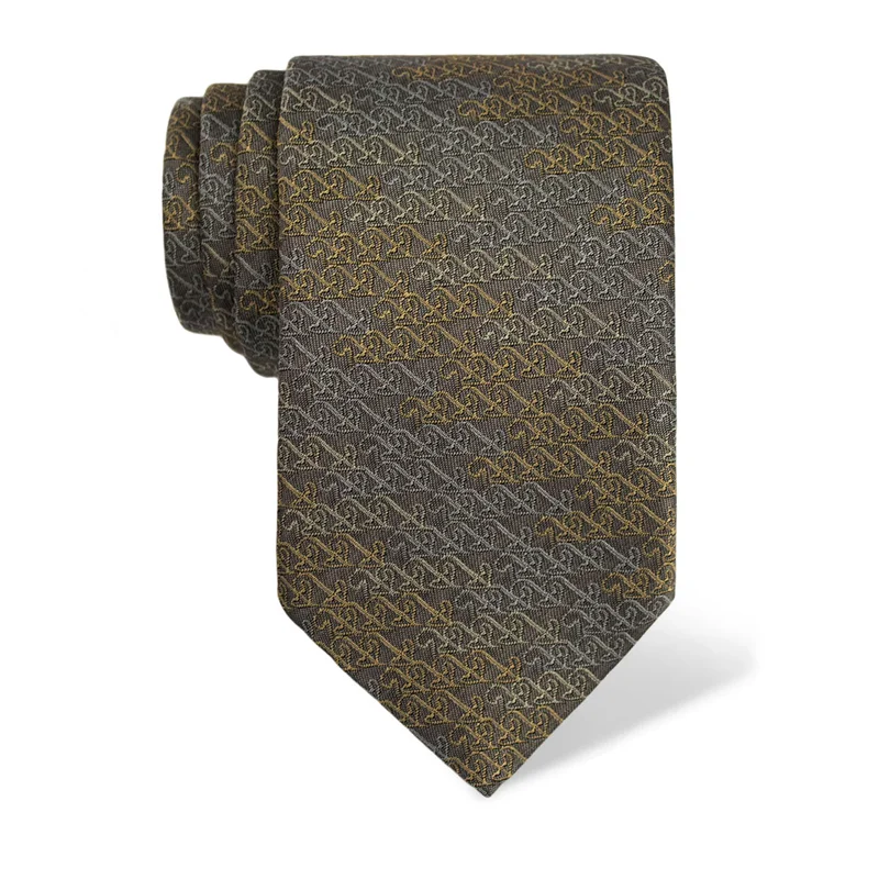 Kravata CROATA Tematski  Secesija Siva  Svila 100%  