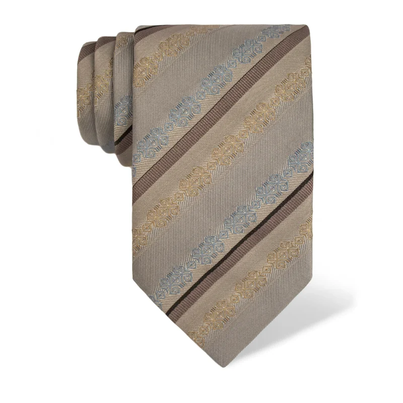 Kravata CROATA Brijuni Tematski  Narodni vez Bež  Svila 100%  