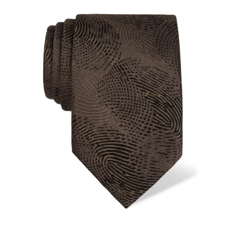 Kravata CROATA Tematski Velika Vučetićevi otisci Siva  Svila 100%  