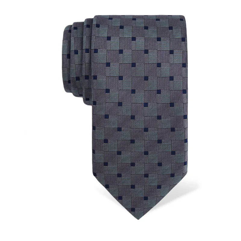 Kravata CROATA Tematski  Kvadrati Svijetlo plava  Svila 100%  