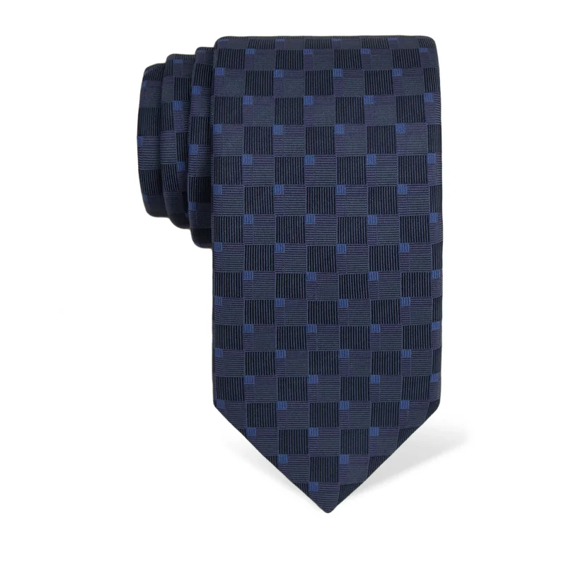 Kravata CROATA Tematski  Kvadrati Plava  Svila 100%  