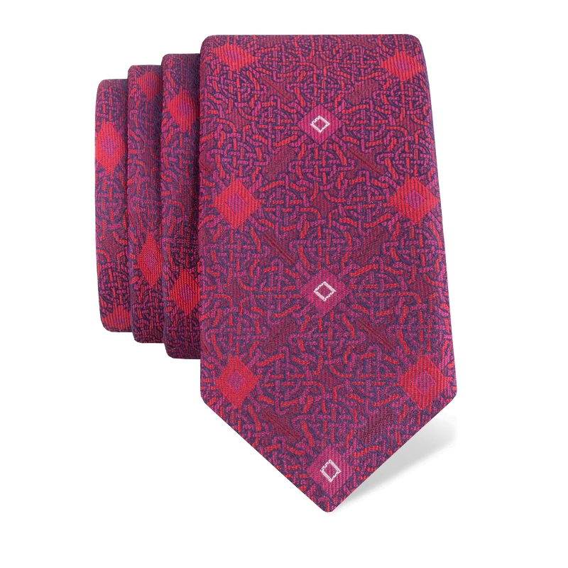 Kravata CROATA Trend Tematski  Pleter Bordo  Svila 100%  