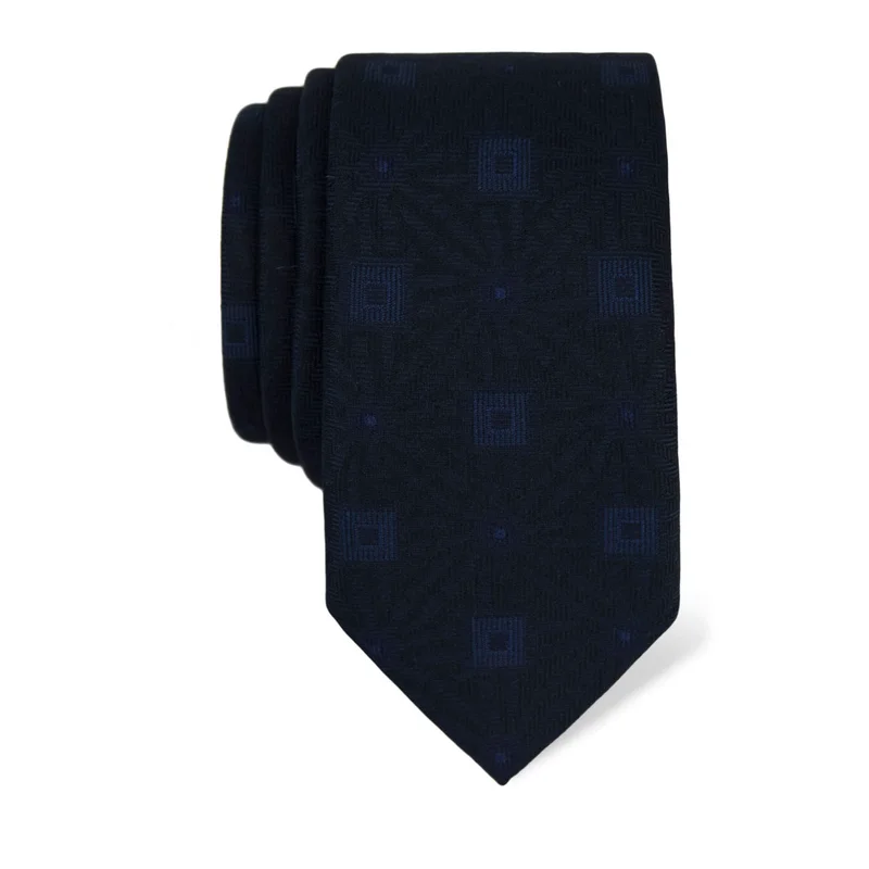 Kravata CROATA Tematski  Glagoljica Tamno plava  Svila 100%  
