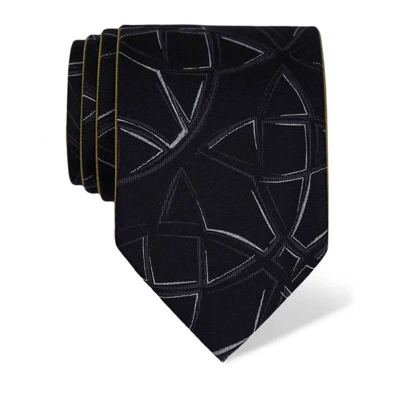 Kravata CROATA Tematski S dva lica Pleter Crna  Svila 100%  