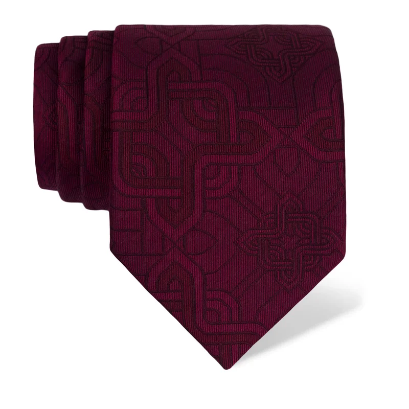 Kravata CROATA Tematski  Pleter Bordo  Svila 100%  