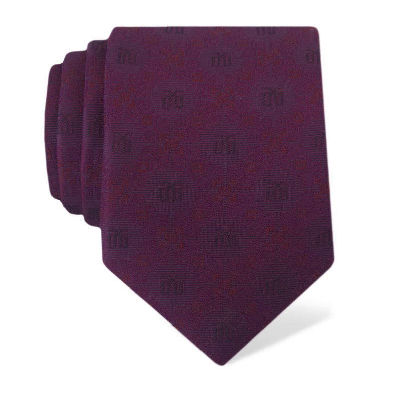 Kravata CROATA Tematski  Glagoljica Bordo  Svila 100%  