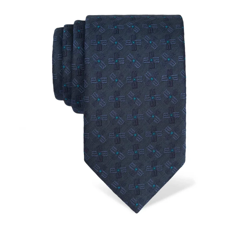 Kravata CROATA Tematski  Glagoljica Plava  Svila 100%  