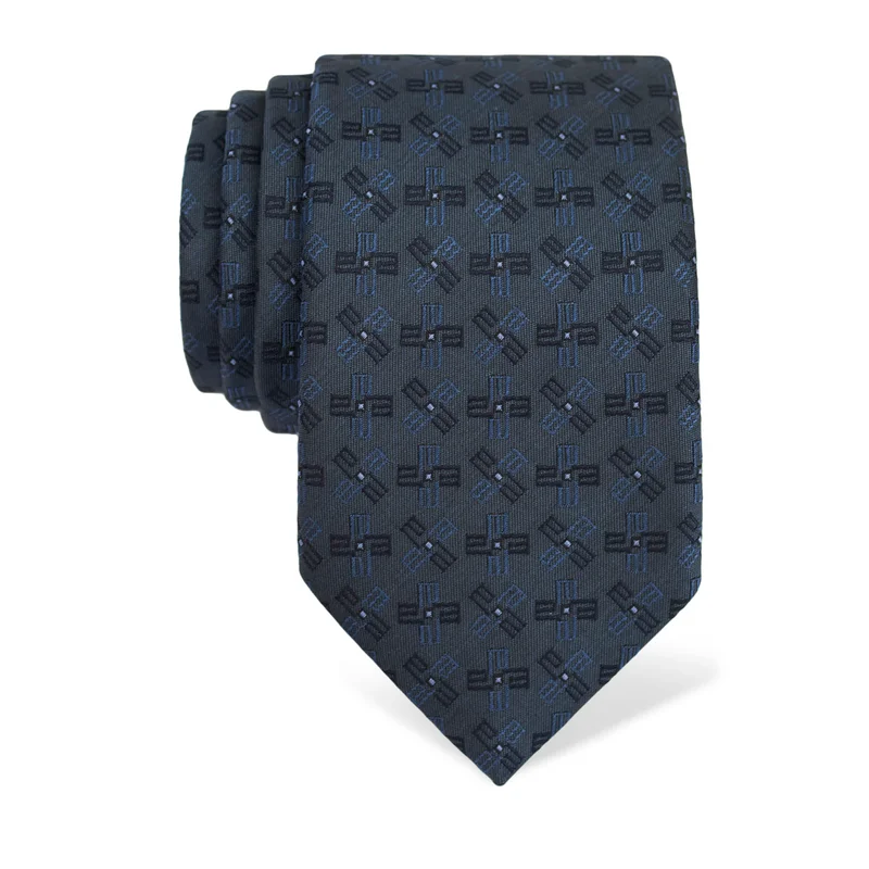 Kravata CROATA Tematski  Glagoljica Tamno plava  Svila 100%  