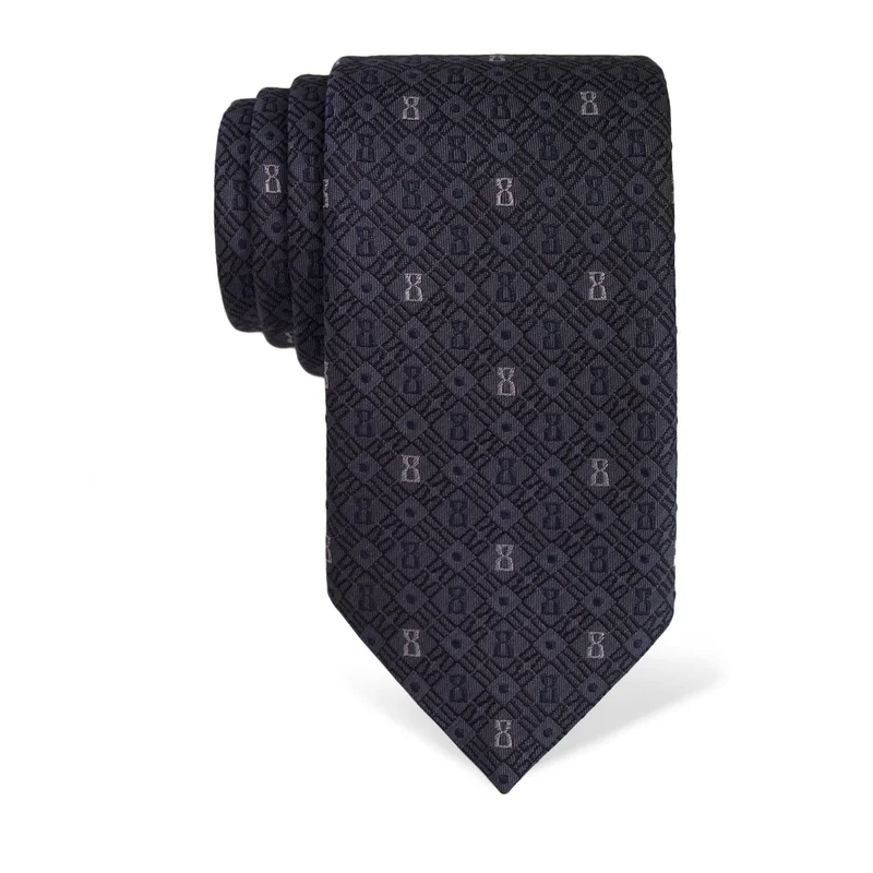 Kravata CROATA Tematski  Glagoljica Tamno plava  Svila 100%  