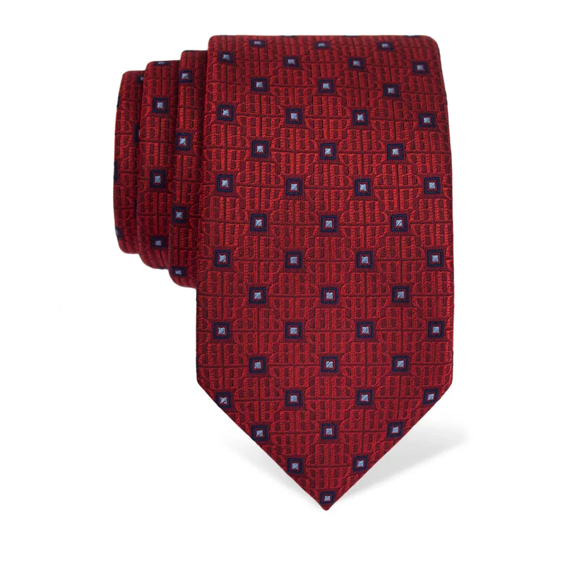 Kravata CROATA Tematski  Glagoljica Crvena  Svila 100%  