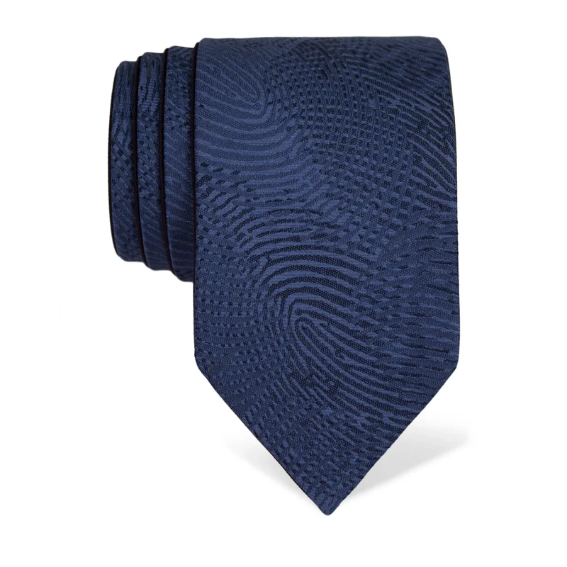 Kravata CROATA Tematski S dva lica Vučetićevi otisci Plava  Svila 100%  