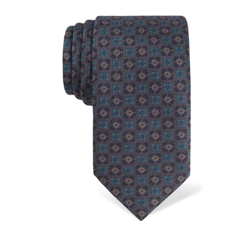 Kravata CROATA Tematski Velika Narodni vez Plava  Svila 100%  