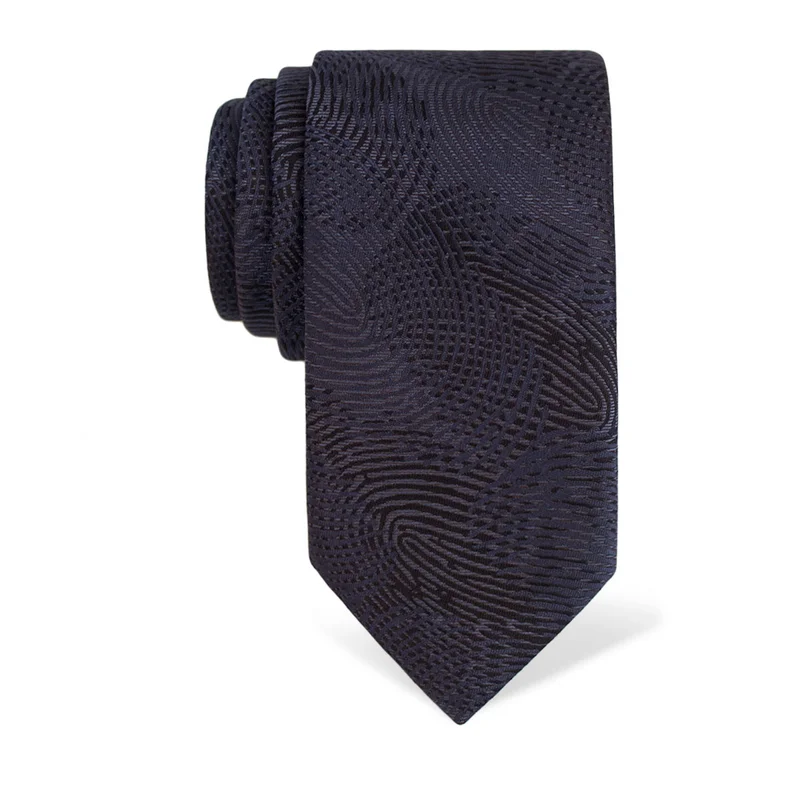 Kravata CROATA Tematski Velika Vučetićevi otisci Tamno plava  Svila 100%  