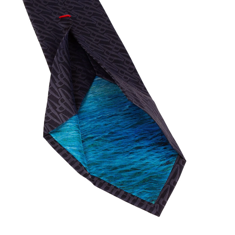 Kravata CROATA Dubrovnik Tematski  Glagoljica Siva  Svila 100%  