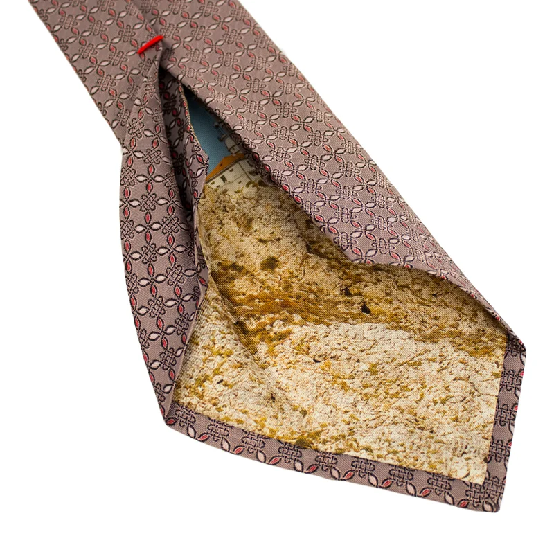 Kravata CROATA Dubrovnik Tematski Limitirana serija Pleter Roza  Svila 100%  