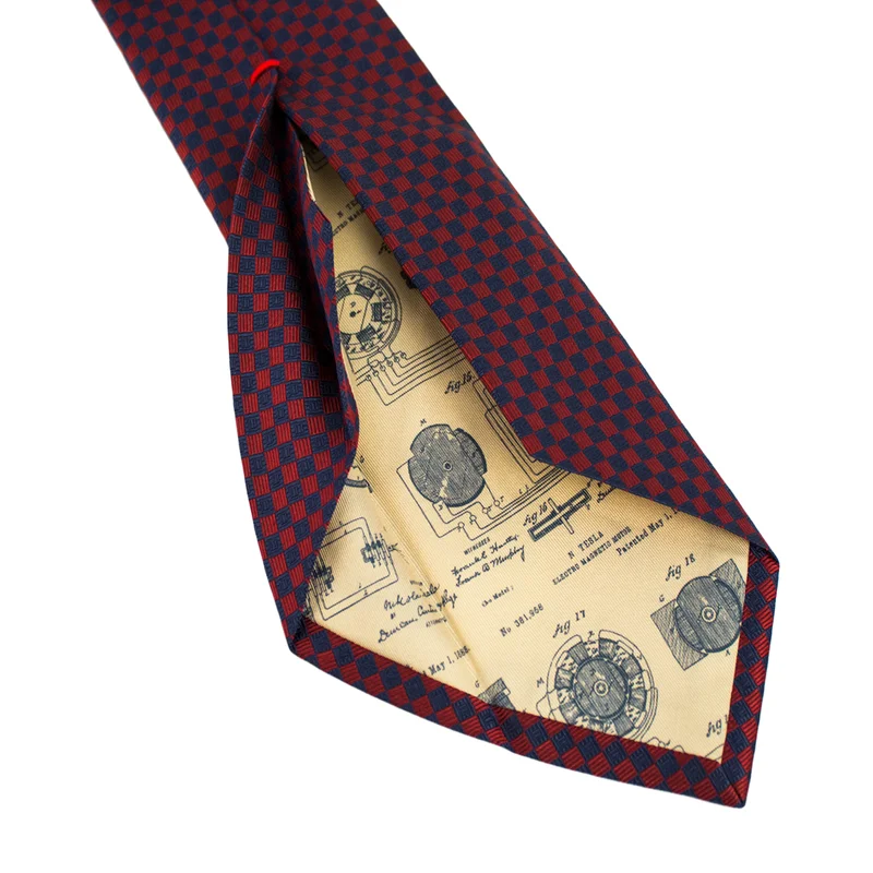 Kravata CROATA Dubrovnik Tematski  Kvadrati Crvena  Svila 100%  