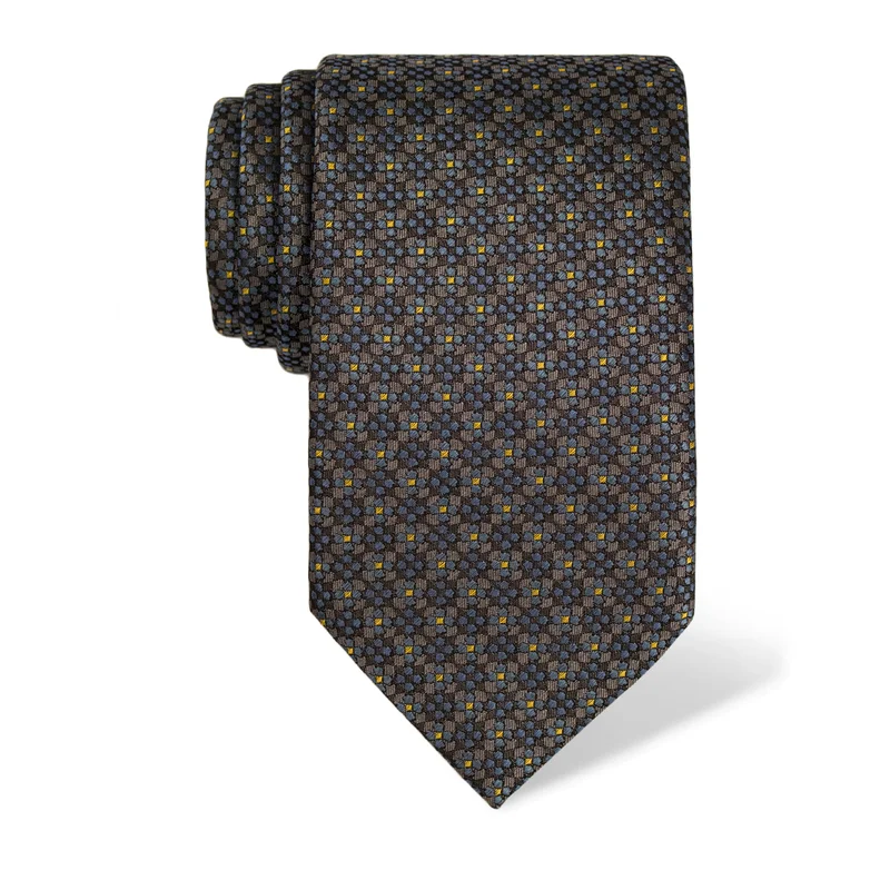Kravata CROATA Klasični  Sitni uzorak Siva  Svila 100%  