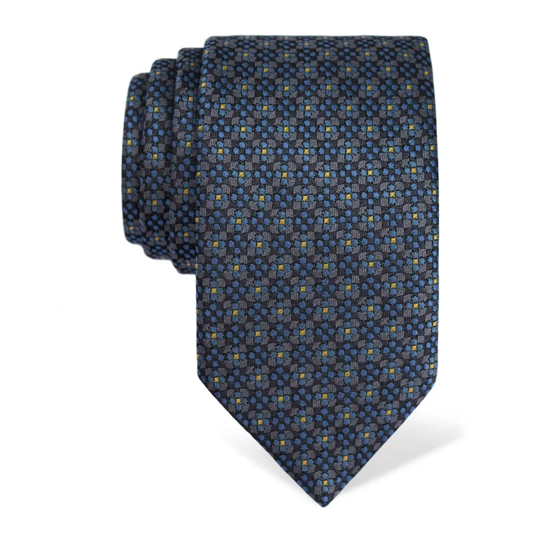 Kravata CROATA Klasični  Sitni uzorak Siva  Svila 100%  
