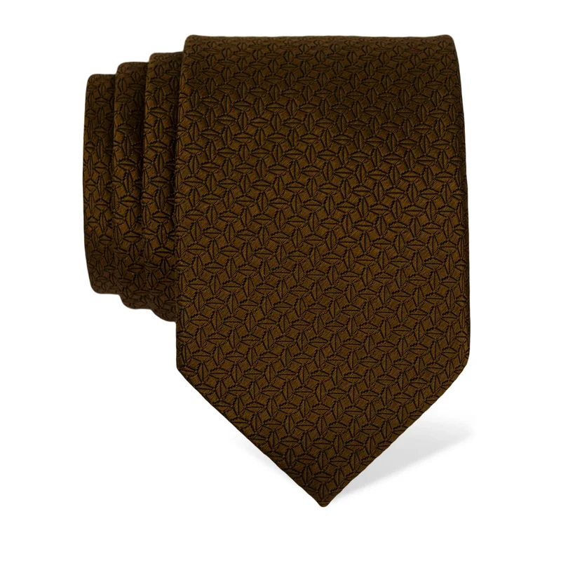 Kravata CROATA Klasični  Sitni uzorak Smeđa  Svila 100%  